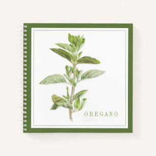 FRESH OREGANO 8.5x8.5 Spiral Notebook - Green