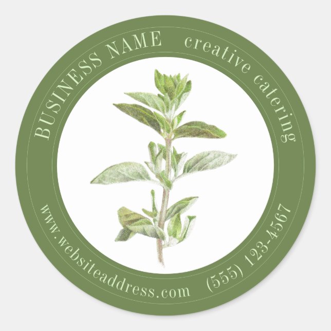 FRESH OREGANO Biz ID Large Round Stickers II (Front)