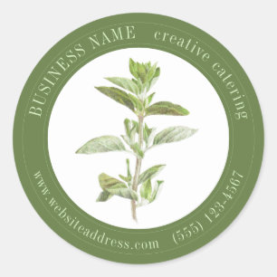 FRESH OREGANO Biz ID Large Round Stickers II
