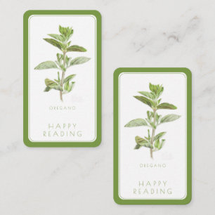 FRESH OREGANO Bookmark - 3.5x2 Card + Text / Green