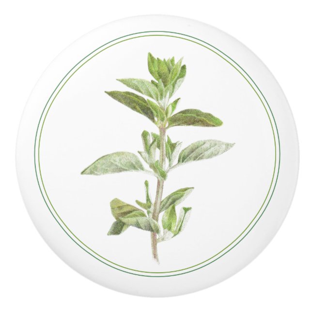 FRESH OREGANO Ceramic Knob (Front)