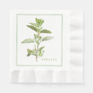 FRESH OREGANO Coined Luncheon Paper Napkins