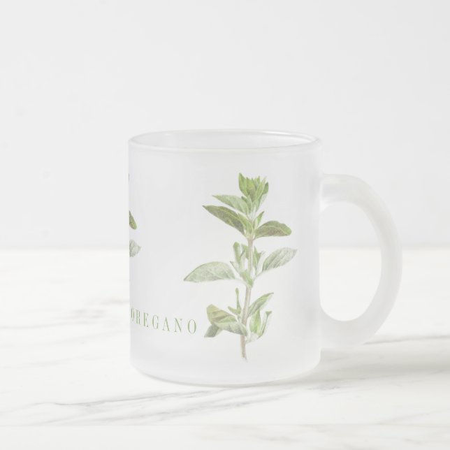 FRESH OREGANO Frosted Glass Mug (Right)
