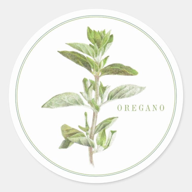 FRESH OREGANO Large Round Stickers (Front)