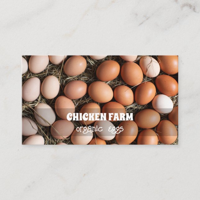 Fresh Organic Bio Eggs Farm Business Card (Front)