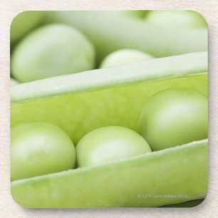 Fresh organic peas coaster