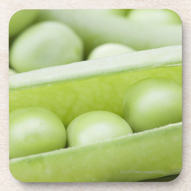 Fresh organic peas coaster (Front)