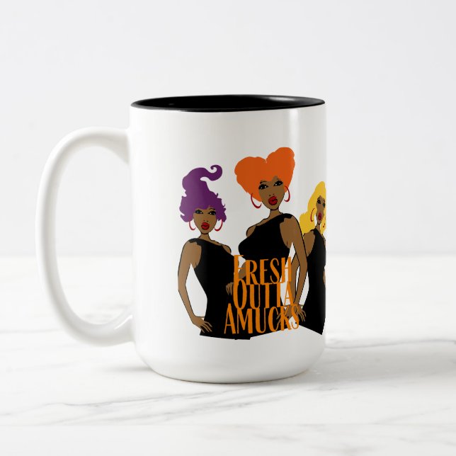Fresh Outta Amucks Two-Tone Coffee Mug (Left)