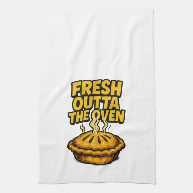 Fresh Outta The Oven Kitchen Towel (Vertical)