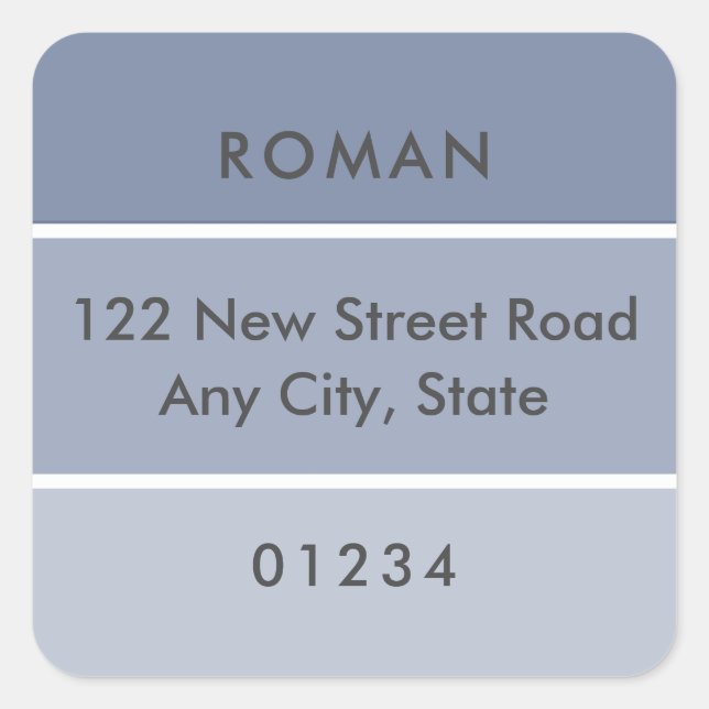 Fresh Paint Address Blue Paint Chip Label (Front)