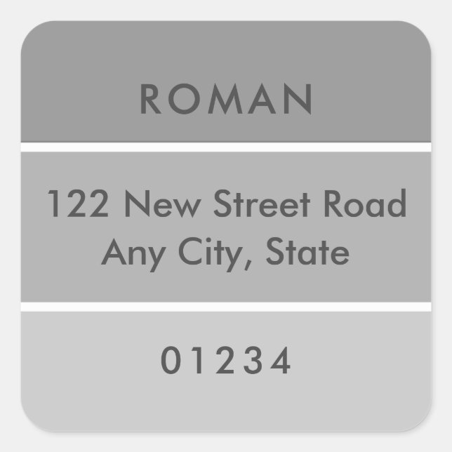 Fresh Paint Grey Paint Chip Address Label (Front)