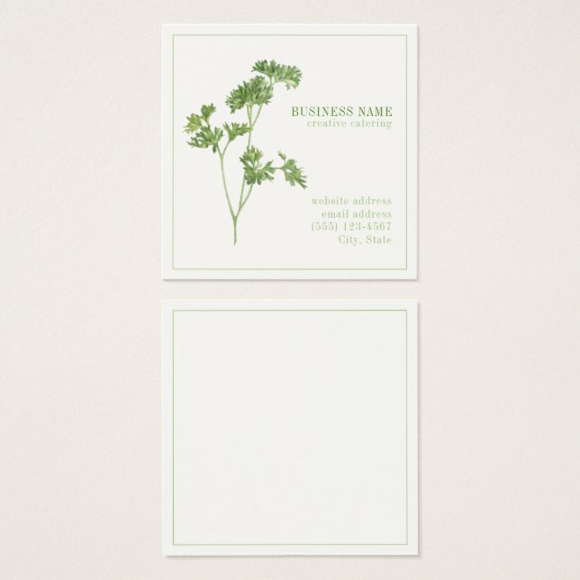 FRESH PARSLEY 2.5 Square Business Card (Front & Back)