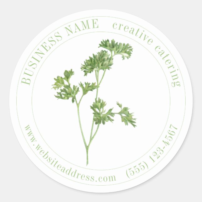 FRESH PARSLEY Biz ID Large Round Stickers  (Front)