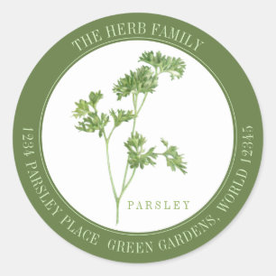 FRESH PARSLEY Large Round Envelope Seals - Green