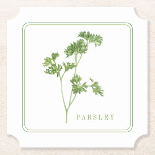 FRESH PARSLEY Ticket Paper Coasters (+text)