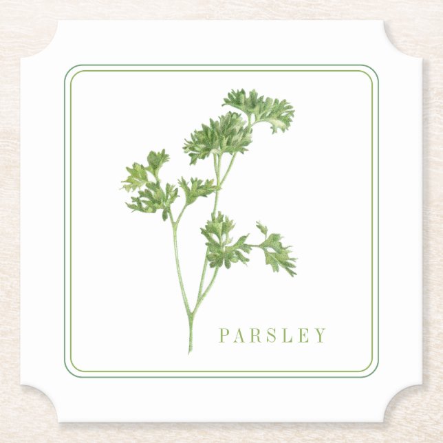 FRESH PARSLEY Ticket Paper Coasters (+text) (Front)