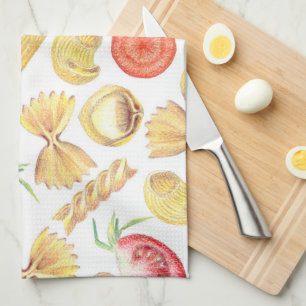 Fresh Pasta & Tomatos Mix Tea Towel