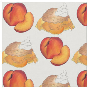 Fresh Peaches Fruit Georgia Peach Cobbler Dessert Fabric