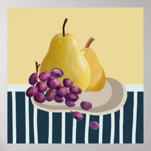 Fresh Pear   still life with modern twist  Poster