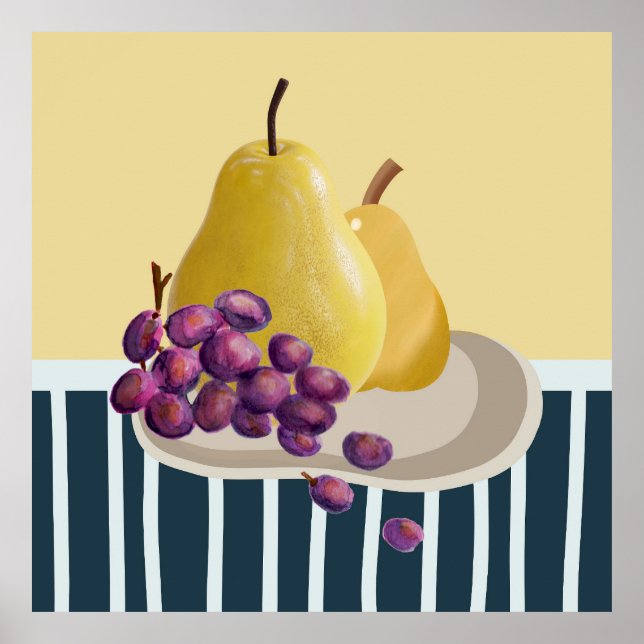 Fresh Pear still life with modern twist  Poster (Front)