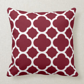 Fresh Picked Cranberries Red Quatrefoil Pattern Cushion