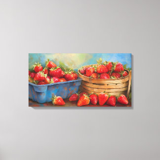Fresh-picked Strawberries Canvas Print