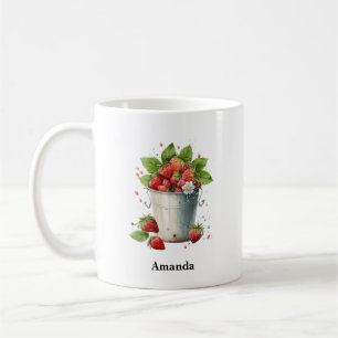 Fresh Picked Strawberries in a Bucket Coffee Mug