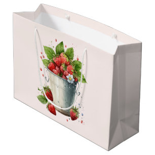 Fresh Picked Strawberries in a Bucket Large Gift Bag