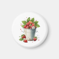 Fresh Picked Strawberries in a Bucket