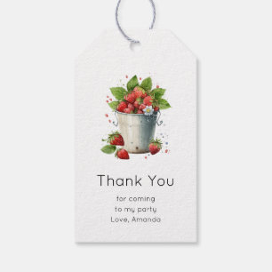 Fresh Picked Strawberries in a Bucket Party Gift Tags