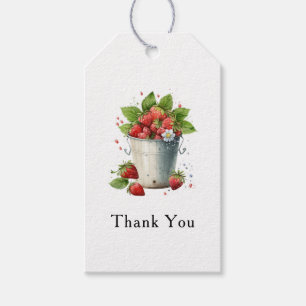Fresh Picked Strawberries in a Bucket - Thank You Gift Tags