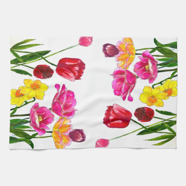 Fresh-Picked Tulips Kitchen Towels (Horizontal)