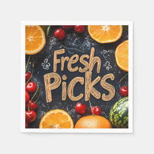 Fresh Picks: Colorful Fruit Arrangement Napkin