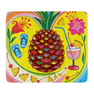 Fresh Pineapple Summer Hues Cutting Board