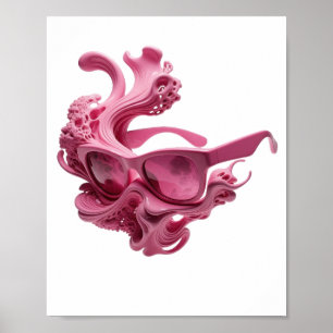 Fresh Pink FUTURISTIC SUNGLASSES Quote Design Poster