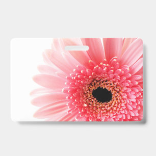 Fresh Pink Gerbera Daisy Photograph ID Badge