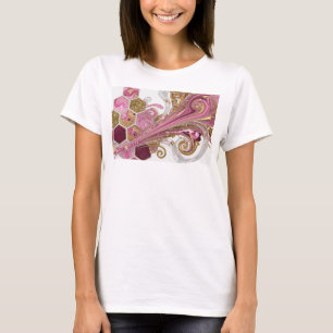Fresh Pink PINK AND GOLD GLITTER SWIRLS T-Shirt