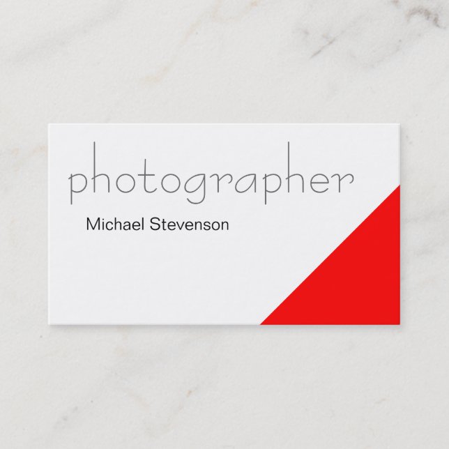 Fresh Plain Black Red Grey White Business Card (Front)