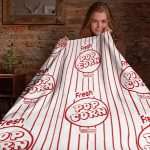 Fresh Popcorn Home Movie Theatre Fleece Blanket