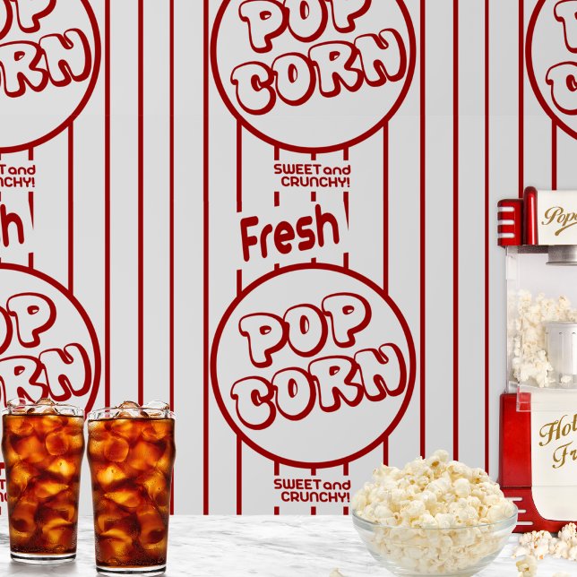 Fresh Popcorn Wallpaper (The perfect wallpaper for home theater or TV room snack bars!)