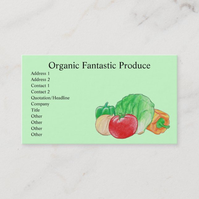 Fresh Produce Business Cards (Front)