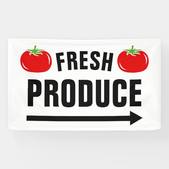 Fresh Produce Farmer's Market Tomato Sign Banner (Horizontal)