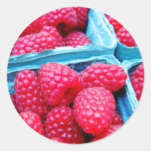 Fresh Raspberries Classic Round Sticker