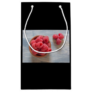 Fresh raspberries in a bowl small gift bag