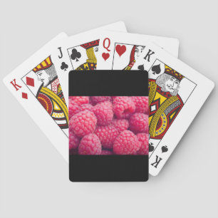 Fresh raspberries playing cards