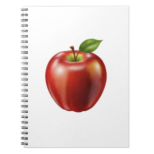 Fresh red apple notebook