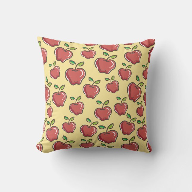 Fresh Red Apple Throw Pillow (Front)