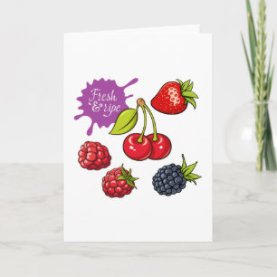 Fresh Red Berries and Cherries Card