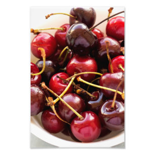 Fresh Red Cherries in a Bowl Photograph