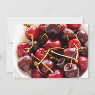 Fresh Red Cherries in a Bowl Photograph Announcement